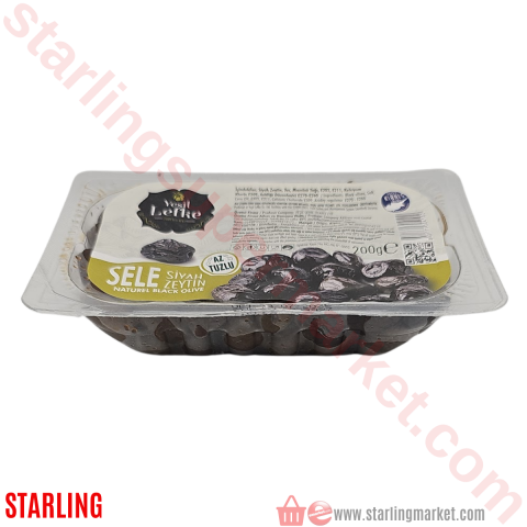 YESIL LEFKE ZEYTIN SIYAH SELE AZ TUZLU 200 G