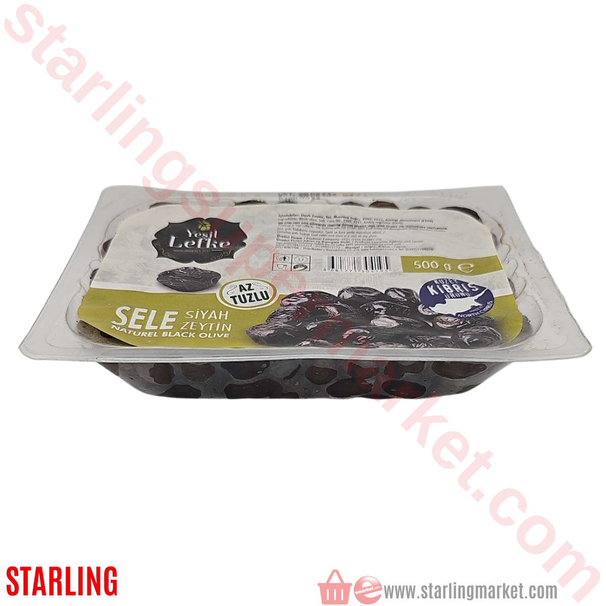 YESIL LEFKE ZEYTIN SIYAH SELE AZ TUZLU 500 G