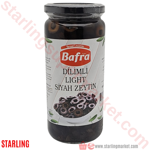 BAFRA ZEYTIN SIYAH DILIMLI 250 G