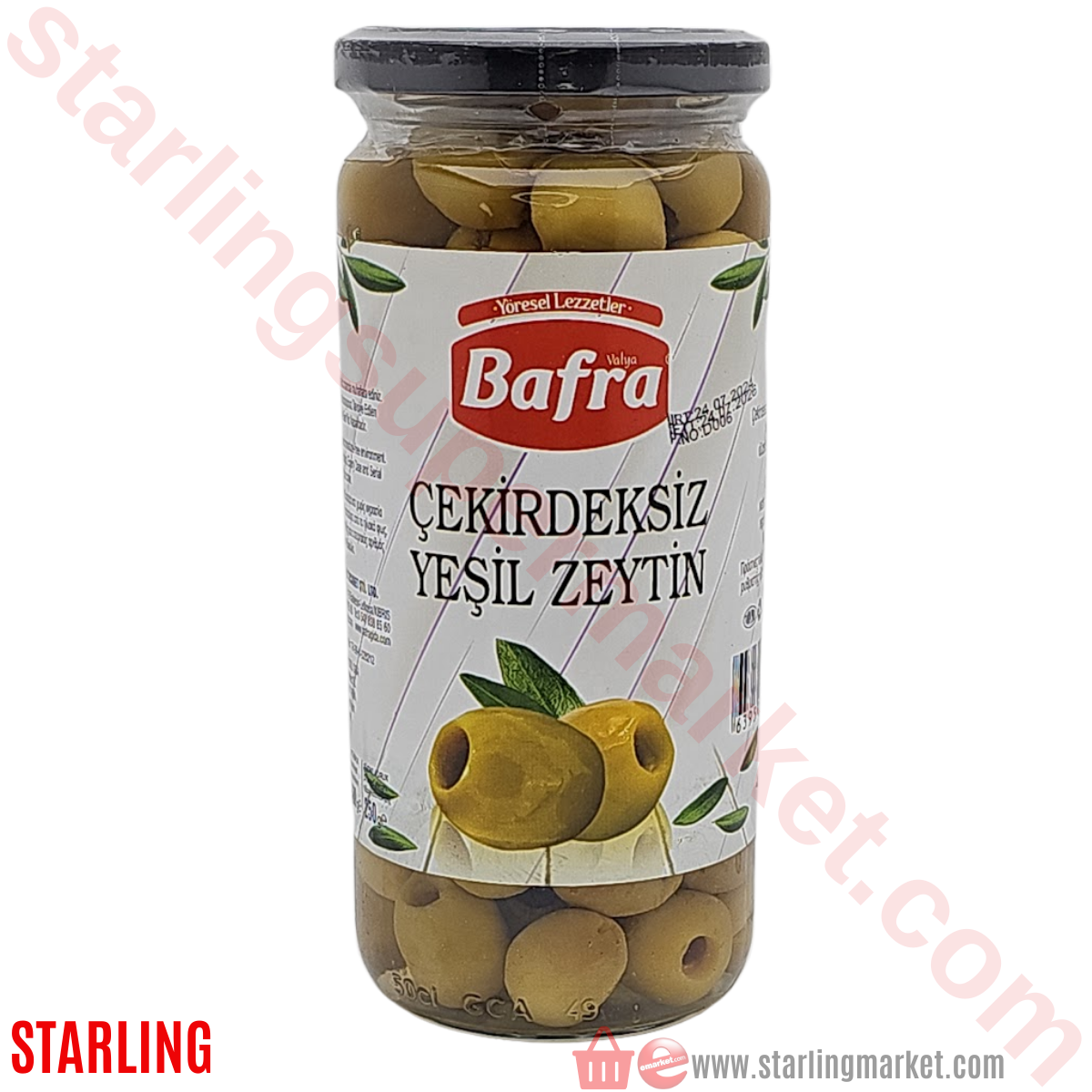 BAFRA ZEYTIN YESIL CEKIRDEKSIZ 250 G