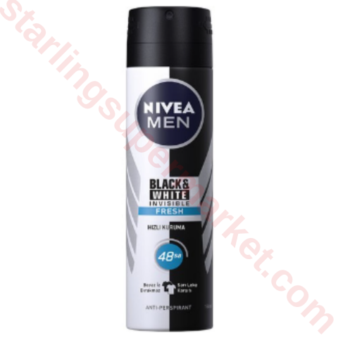 NIVEA DEO SPREY ERKEK B&W FRESH 150 ML