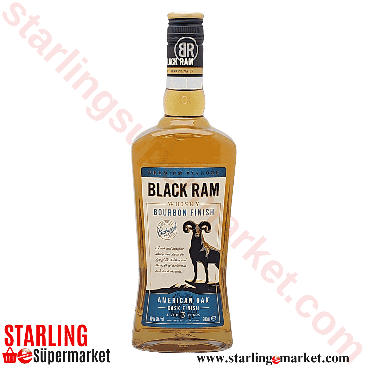 BLACK RAM BOURBON FINISH WHISKY 70 CL