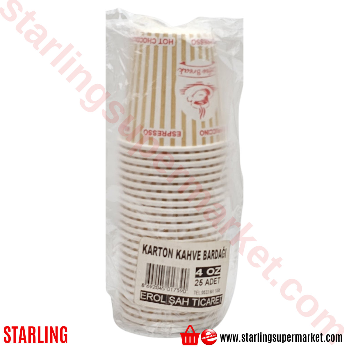 EROL SAH KARTON BARDAK 4 OZ 25 LI