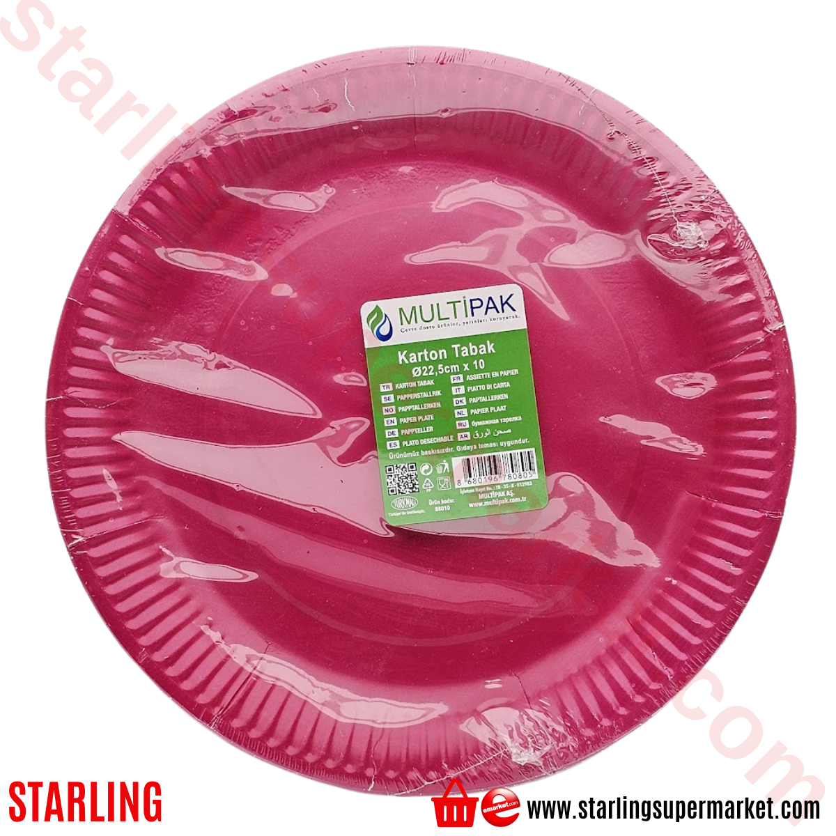 EROL SAH TABAK KARTON DESENLI 22.5 CM 10 LU