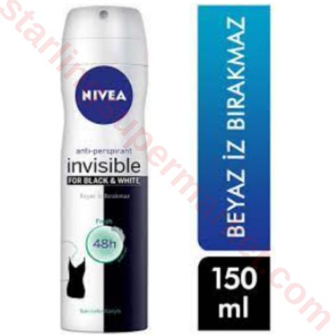 NIVEA DEO SPREY KADIN B&W FRESH 150 ML