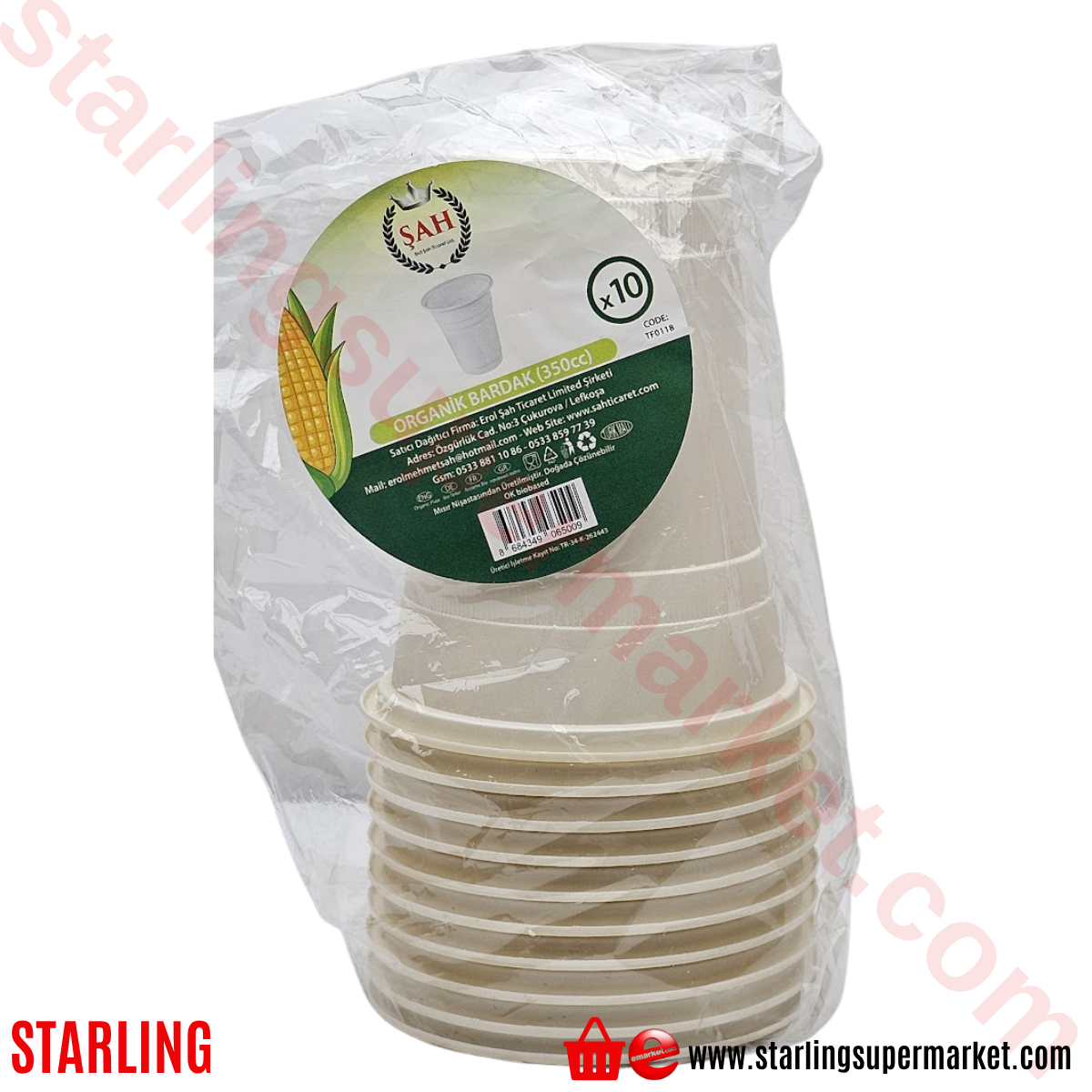 EROL SAH KARTON BARDAK ORGANIK 350 CC 10 LU