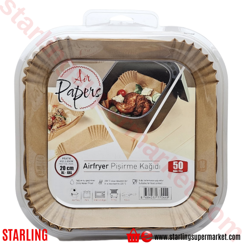 EROL SAH AIRFRYER PISIRME KAGIDI KARE 20 CM 50 LI
