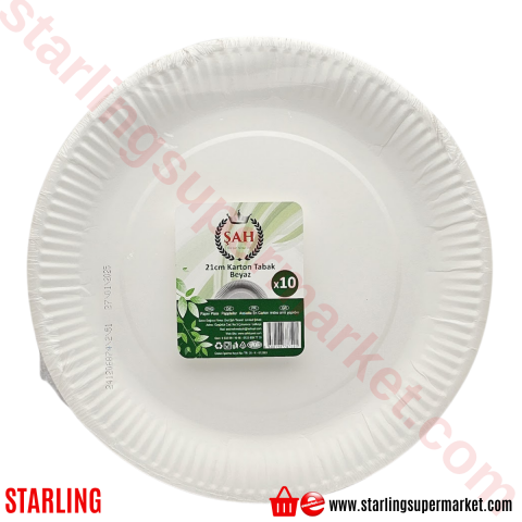 EROL SAH TABAK KARTON BEYAZ 21 CM 10 LU