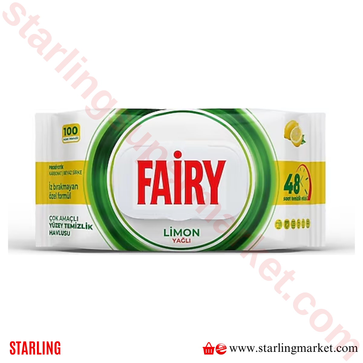 FAIRY YUZEY TEMIZLEME MENDILI LIMON YAGI 100 LU
