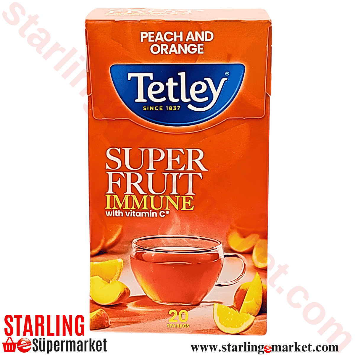 TETLEY CAY IMMUNE PEACH&ORANGE VITAMIN C 20 LI