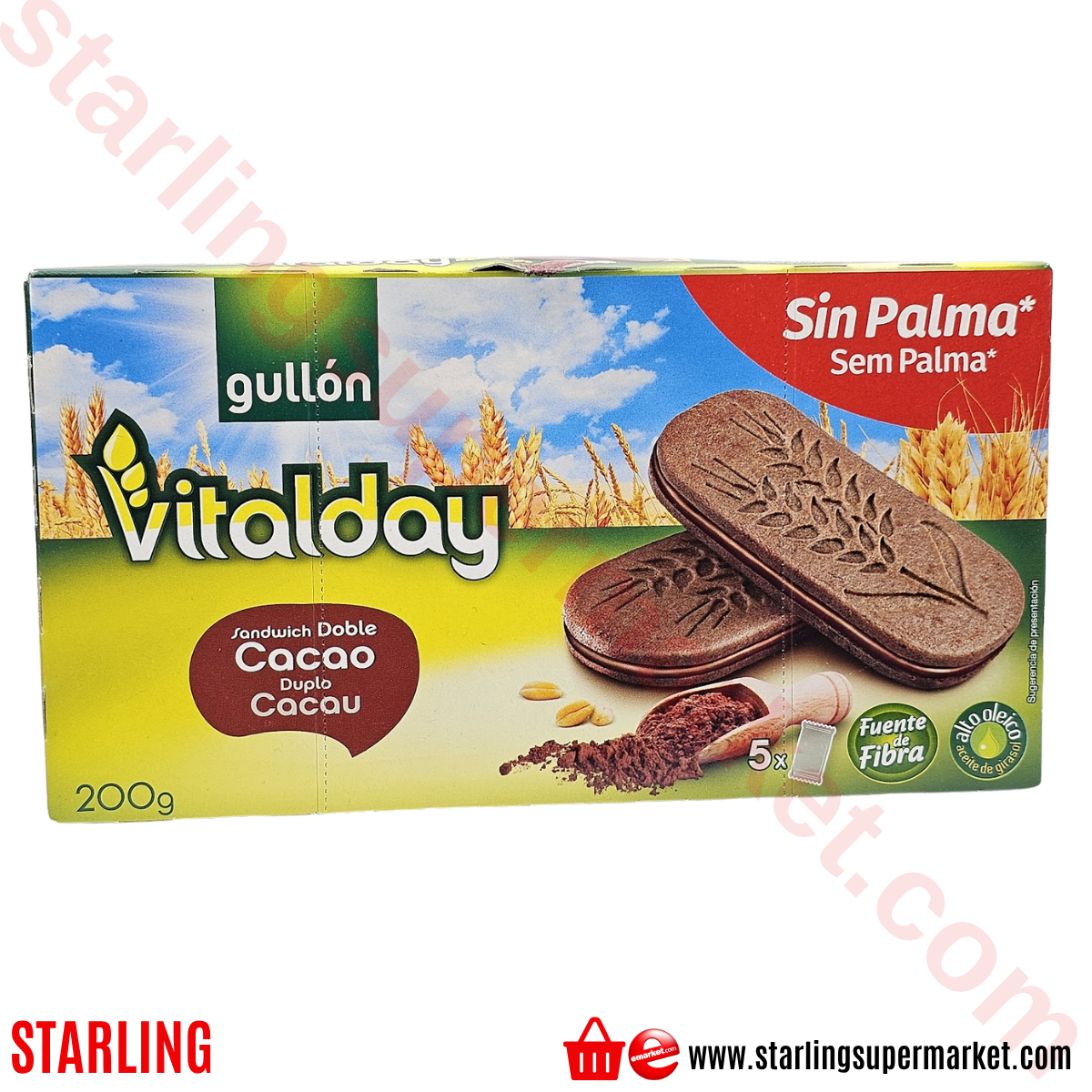 GULLON VITALDAY SANDVIC DUBLE KAKAOLU 5x40 G