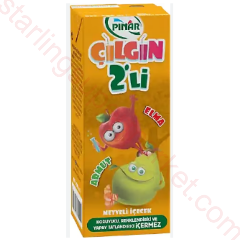 PINAR MEYVELI CILGIN 2 LI ELMA-ARMUT 200 ML