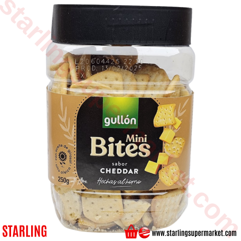 GULLON MINI BITES CRACKERS CHEDDAR 250 G
