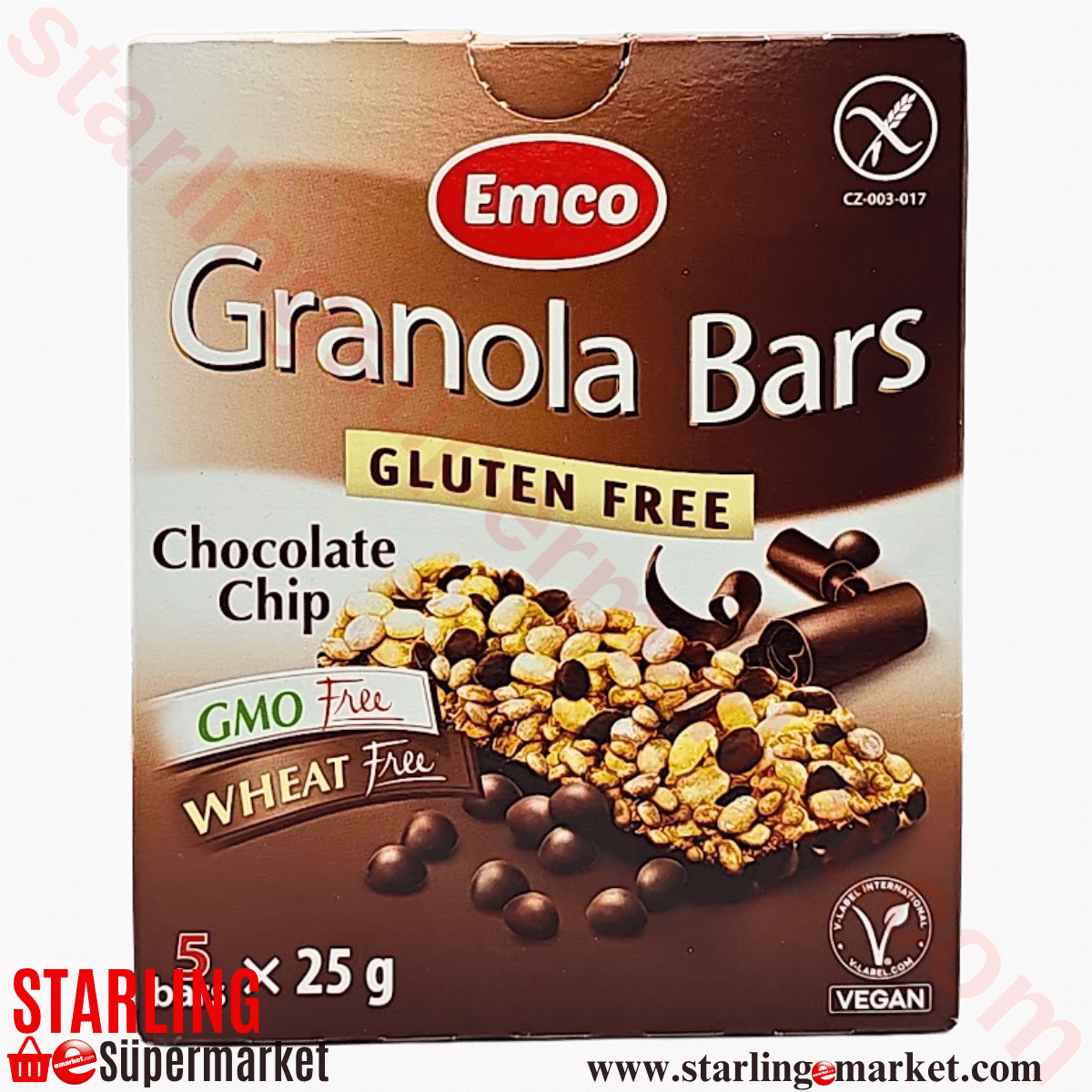 EMCO GRANOLA BAR CHOCOLATE CHIP MULTIPACK 5*25 G