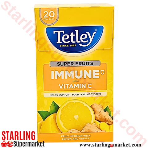 TETLEY CAY IMMUNE LEMON&GINGER VITAMIN C 20 LI