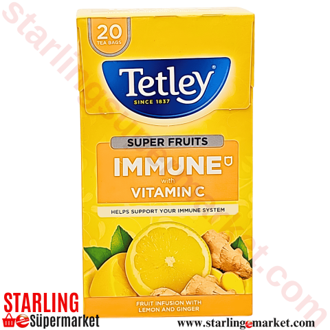 TETLEY CAY IMMUNE LEMON&GINGER VITAMIN C 20 LI