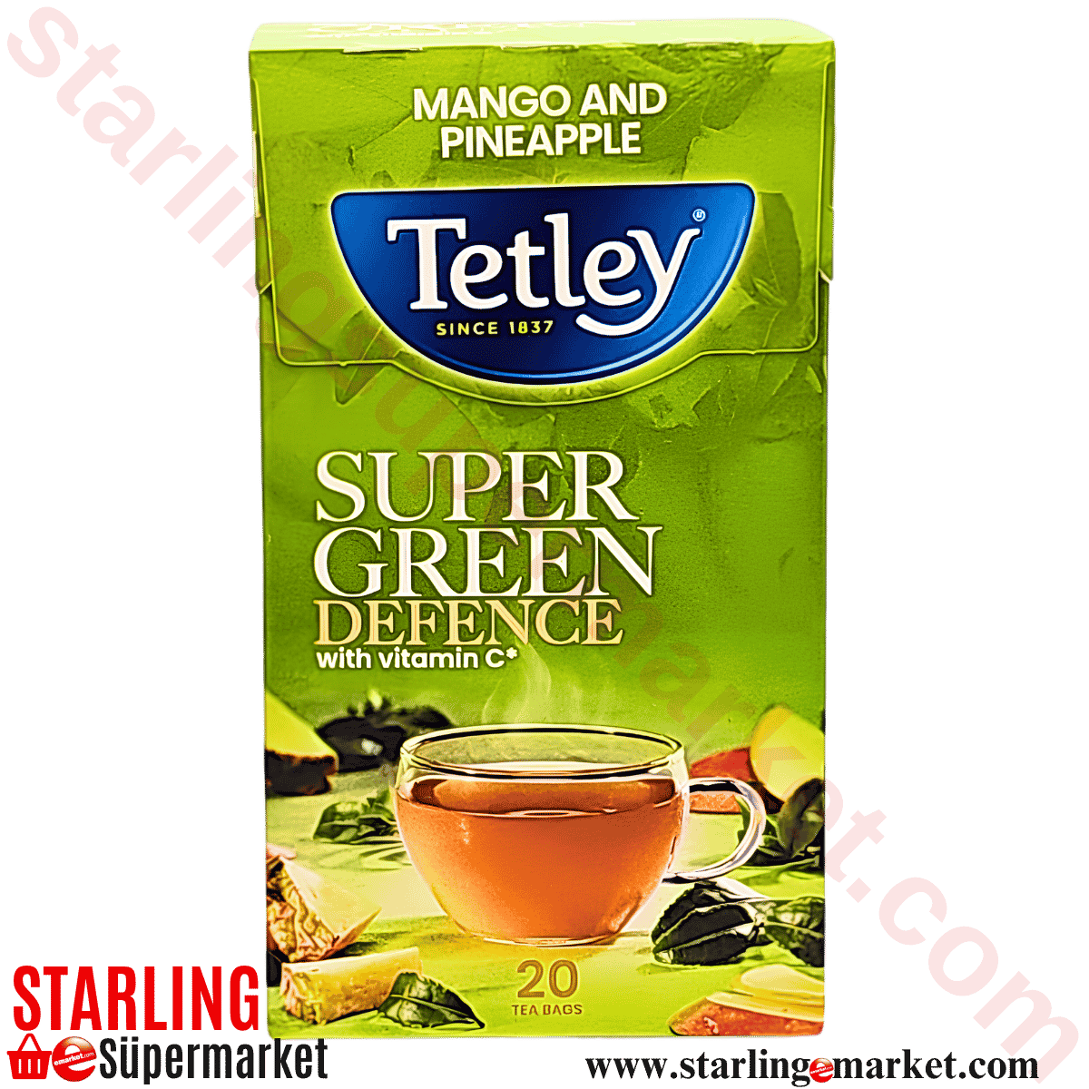 TETLEY SUPER GREEN TEA IMMUNE TROPICAL VIT.C 20 LI