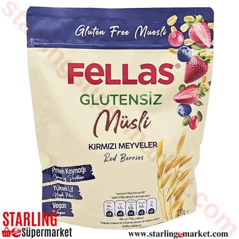 FELLAS GLUTENSIZ MUSLI KIRMIZI MEYVELI 270 G