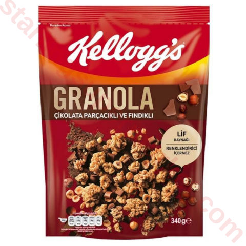 KELLOGS GRANOLA CHOCOLATE-HAZELNUT 340 G