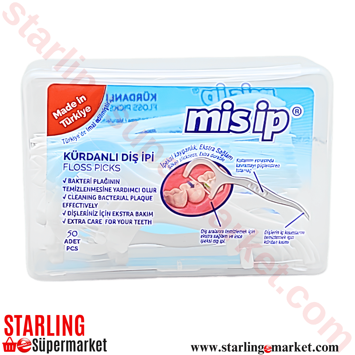 MISIP KURDANLI DIS IPI KARE KUTU 50 PCS