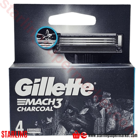 GILLETTE MACH3 TIRAS BICAGI CHARCOAL YEDEK 4 LU