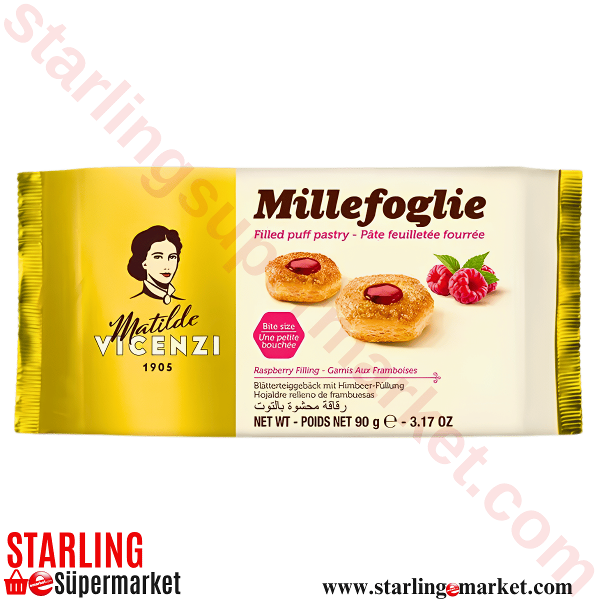 MATILDE VICENZI BISKUVI MILFOY RASPBERRY FILL 90 G