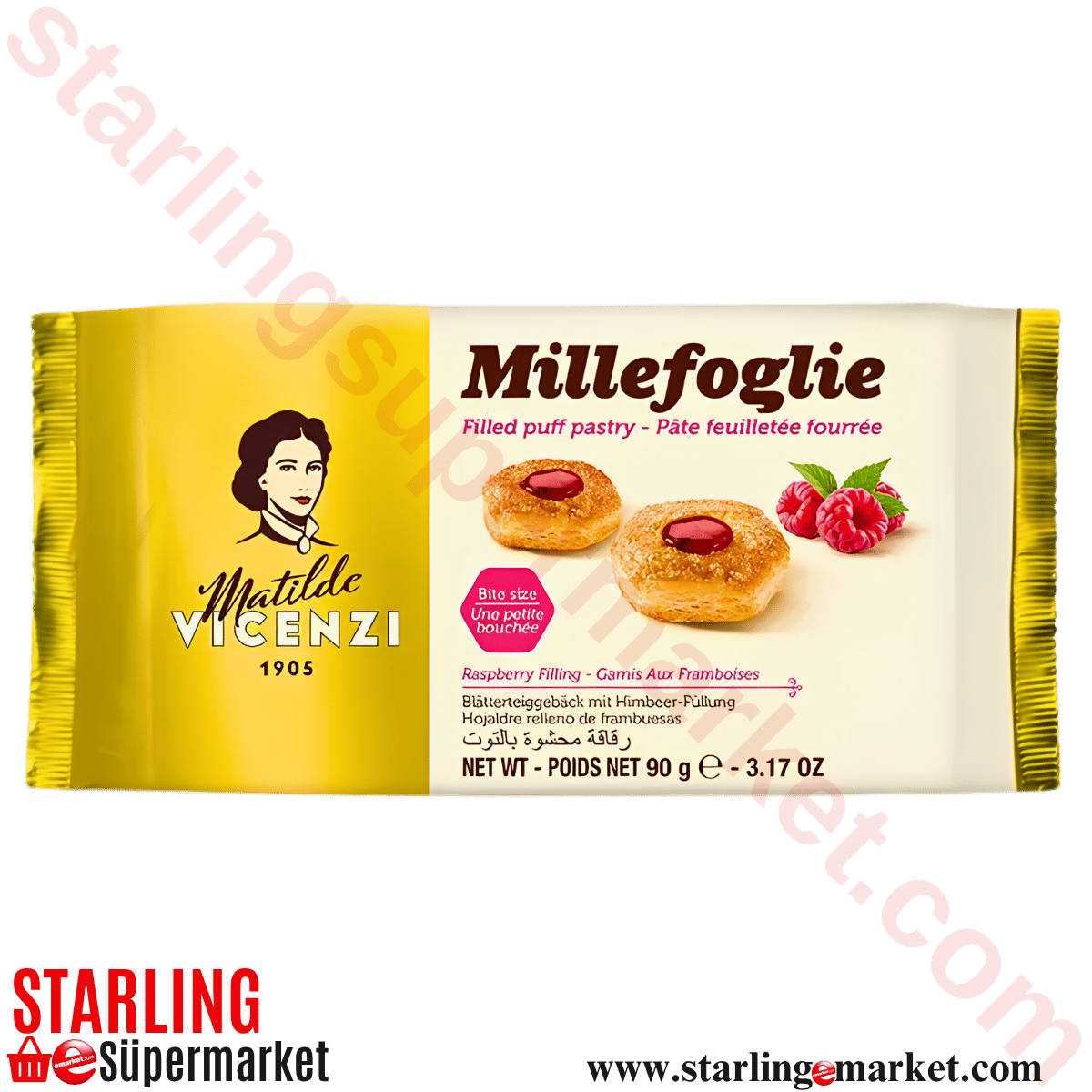 MATILDE VICENZI BISKUVI MILFOY RASPBERRY FILL 90 G