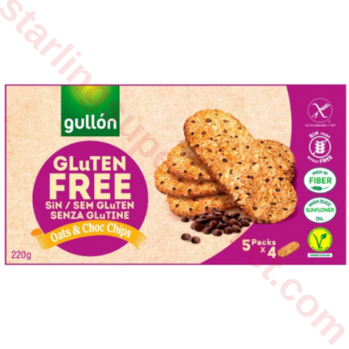 GULLON GLUTEN FREE YULAFLI CIKOLATALI 5*44 G
