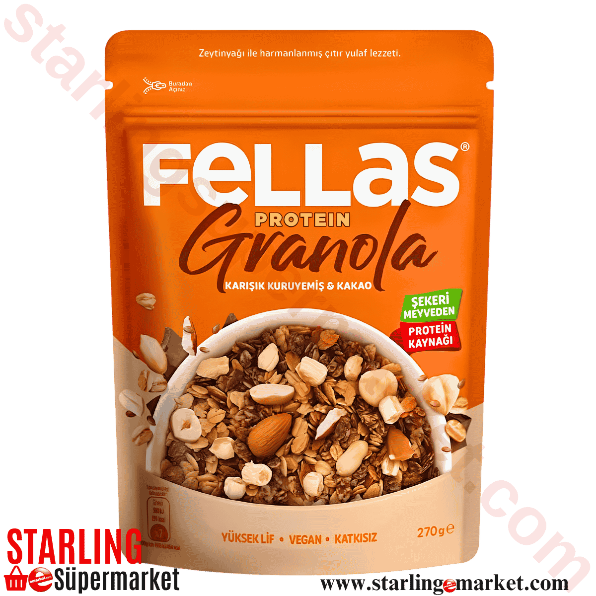 FELLAS GRANOLA PROTEIN KARISIK KURUYEM-KAKAO 270 G