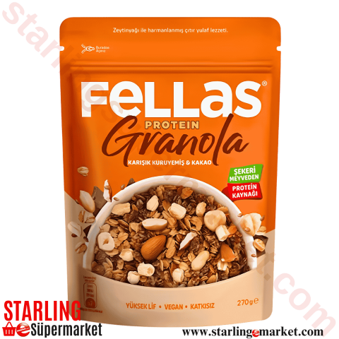 FELLAS GRANOLA PROTEIN KARISIK KURUYEM-KAKAO 270 G