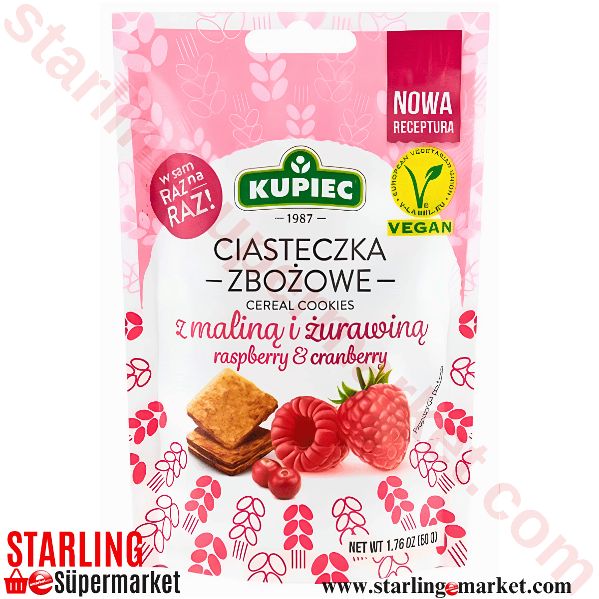 KUPIEC MINI RASPBERRY FLAVOURED KRAKER 50 G
