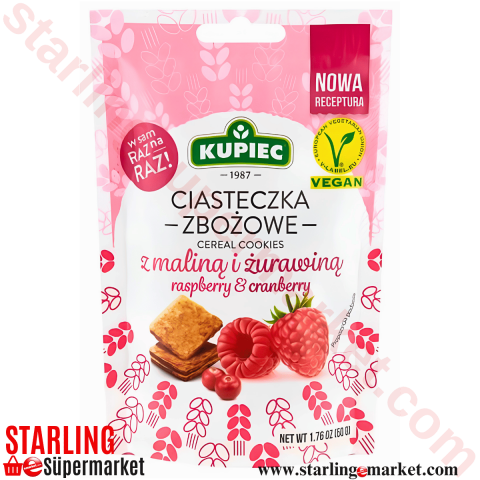 KUPIEC MINI RASPBERRY FLAVOURED KRAKER 50 G
