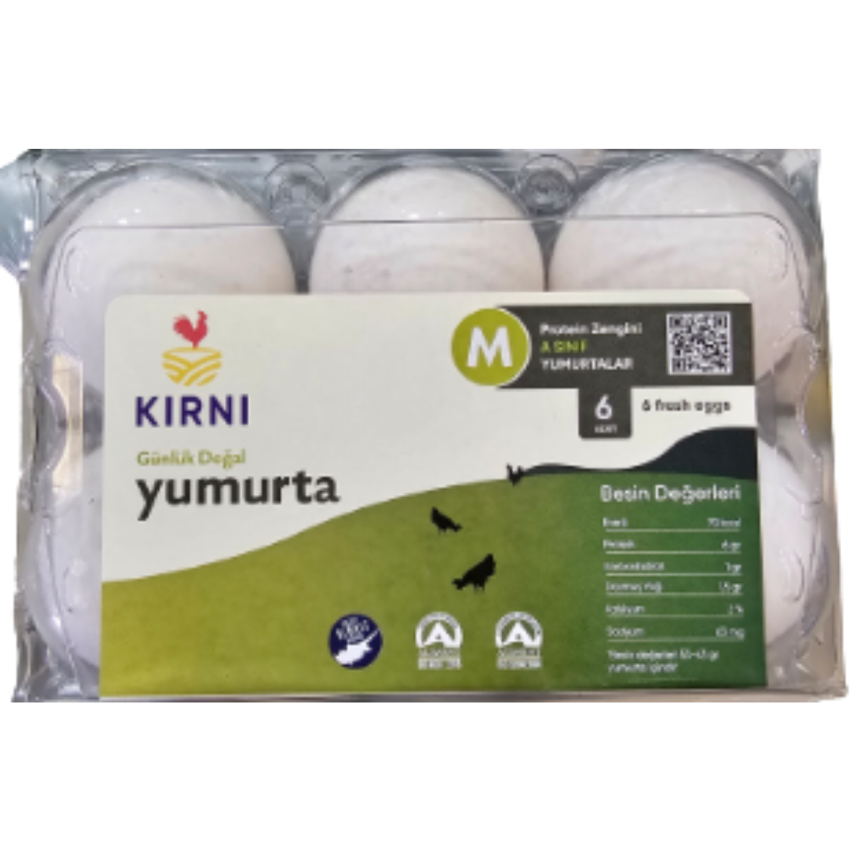 KIRNI GUNLUK DOGAL YUMURTA MEDIUM 6 LI