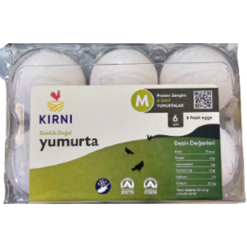 KIRNI GUNLUK DOGAL YUMURTA MEDIUM 6 LI