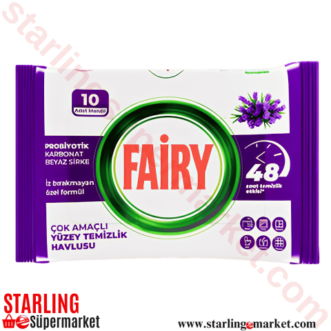 FAIRY YUZEY TEMIZLEME MENDILI LAVANTA YAGLI 10 LU
