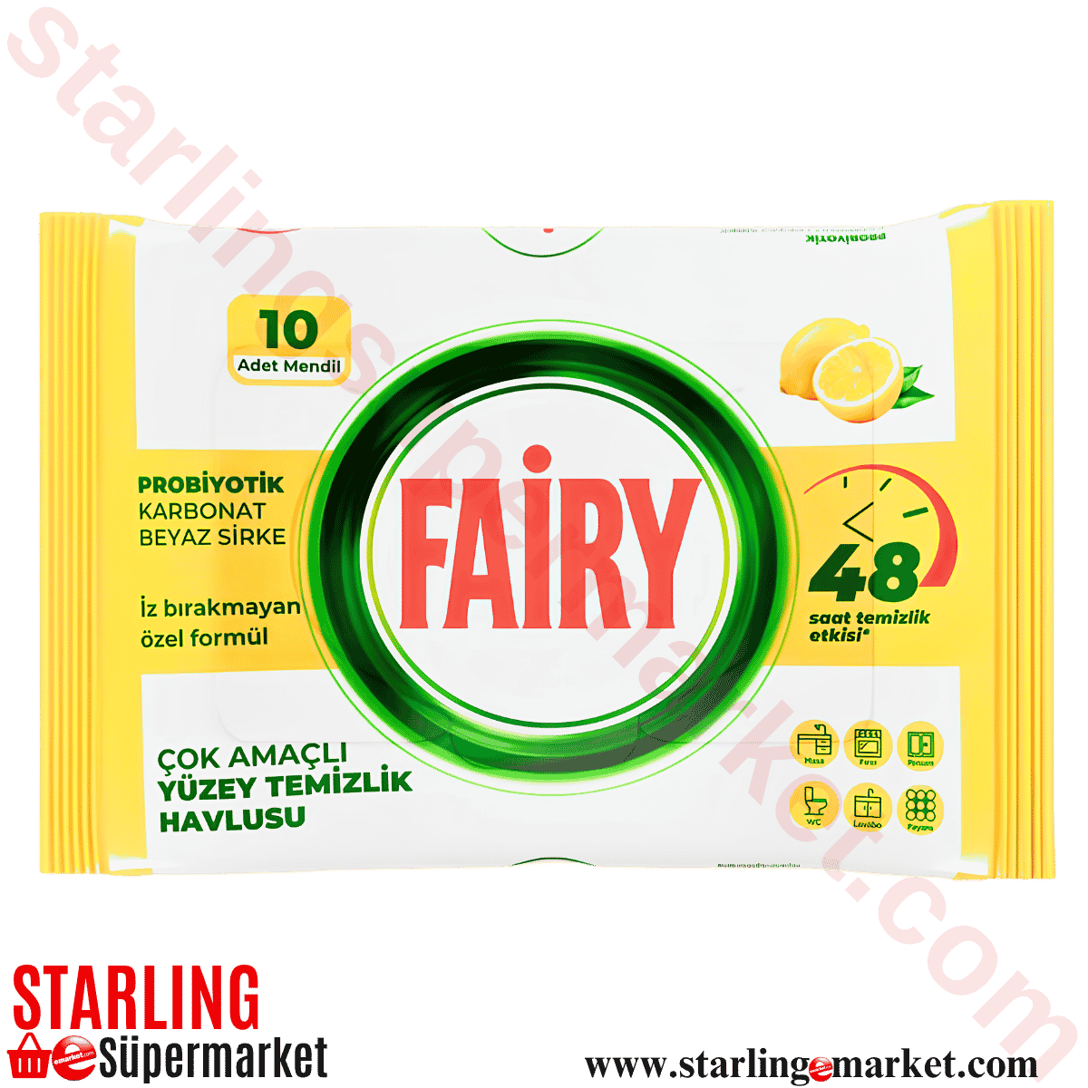 FAIRY YUZEY TEMIZLEME MENDILI LIMON 10 LU