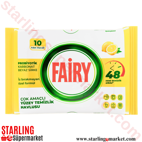 FAIRY YUZEY TEMIZLEME MENDILI LIMON 10 LU