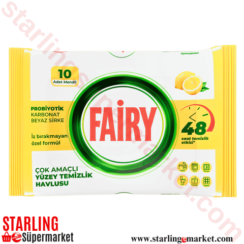 FAIRY YUZEY TEMIZLEME MENDILI LIMON 10 LU