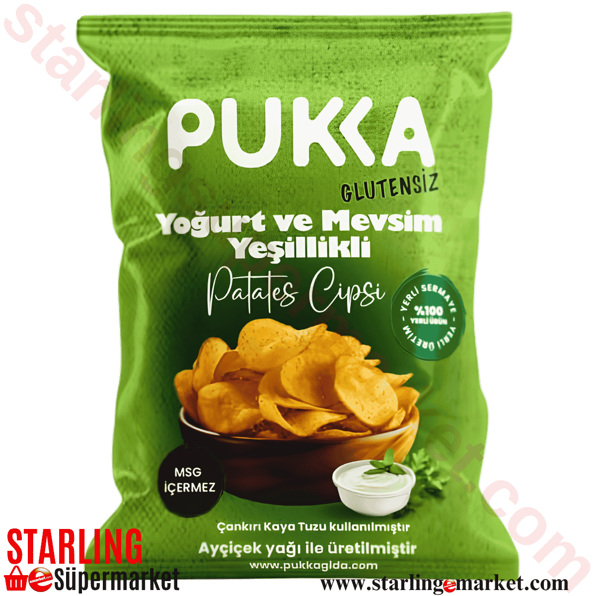 PUKKA YOGURT AROMALI MEVSIM YESIL. PATA CIPSI 70 G