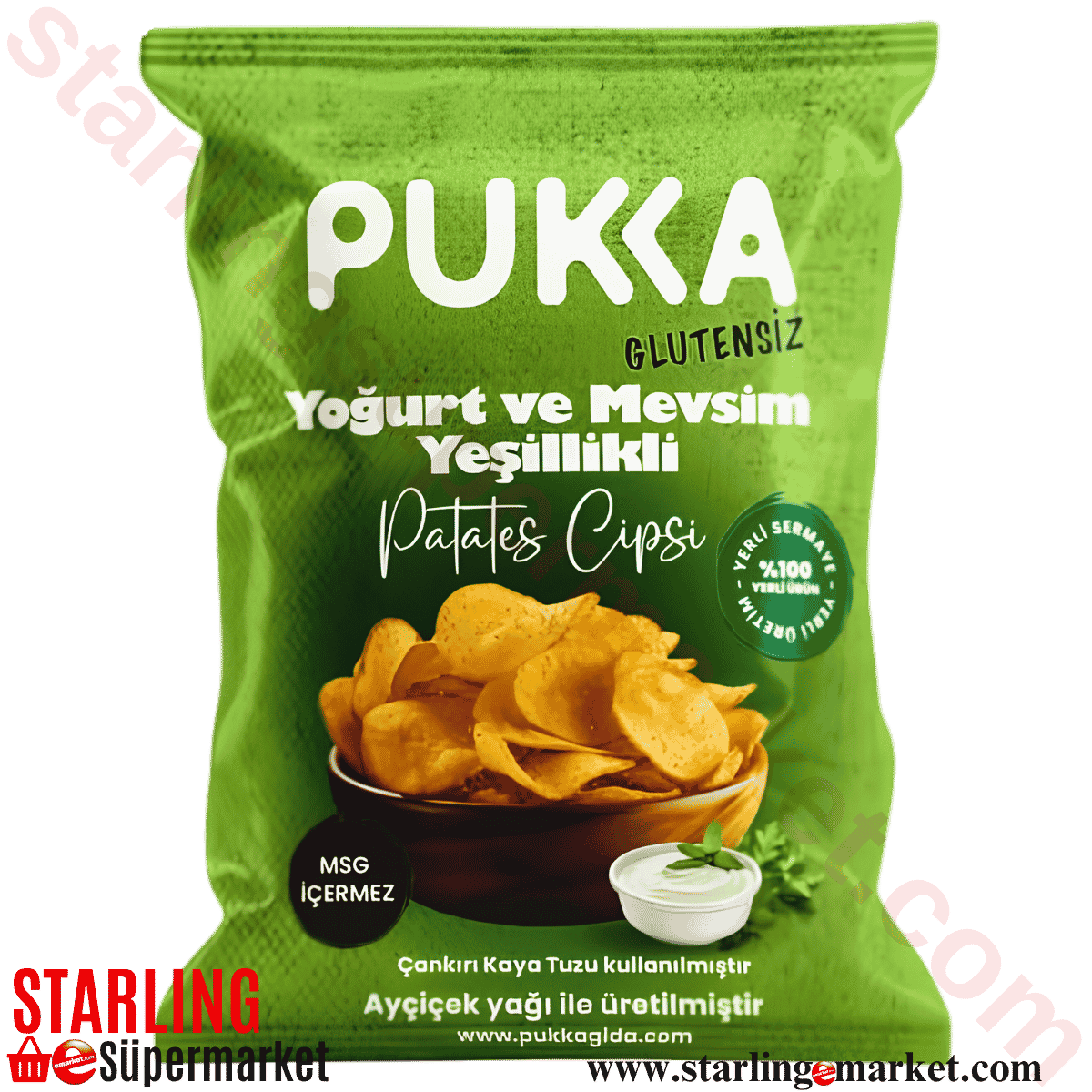 PUKKA YOGURT AROMALI MEVSIM YESIL. PATA CIPSI 70 G