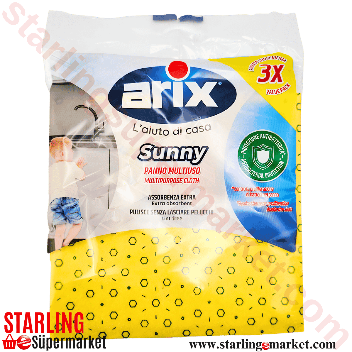 ARIX SARI TEMIZLIK BEZI 3 LU