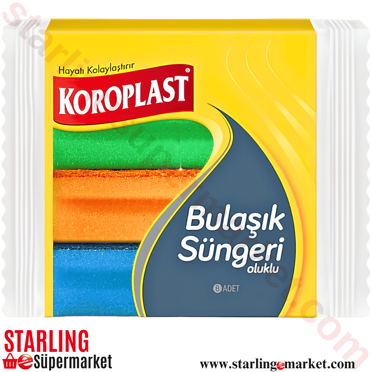 KOROPLAST OLUKLU BULASIK SUNGERI 8LI