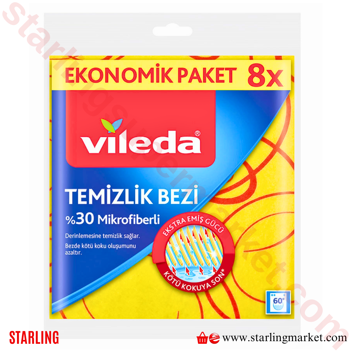 VILEDA TEMIZLIK BEZI MIKROFIBER DUZ 8 LI