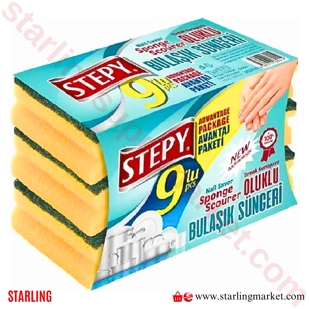 STEPY BULASIK SUNGERI OLUKLU 9 LU BOX