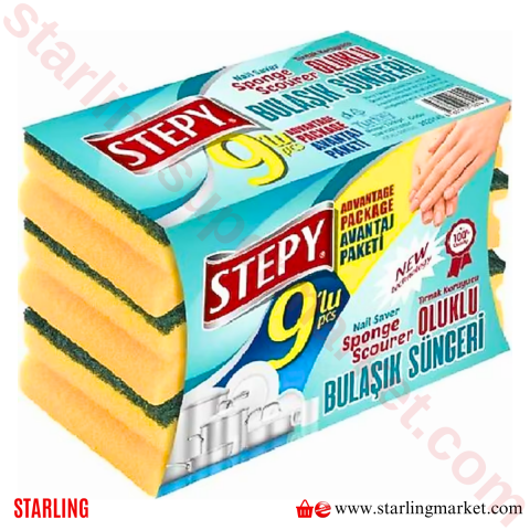 STEPY BULASIK SUNGERI OLUKLU 9 LU BOX
