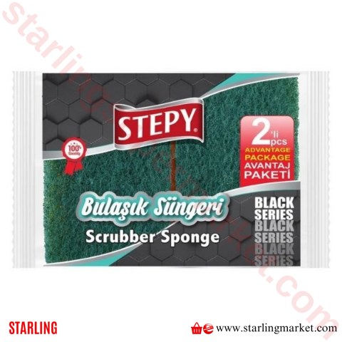 STEPY BLACK BULASIK SUNGERI DUZ 2 LI