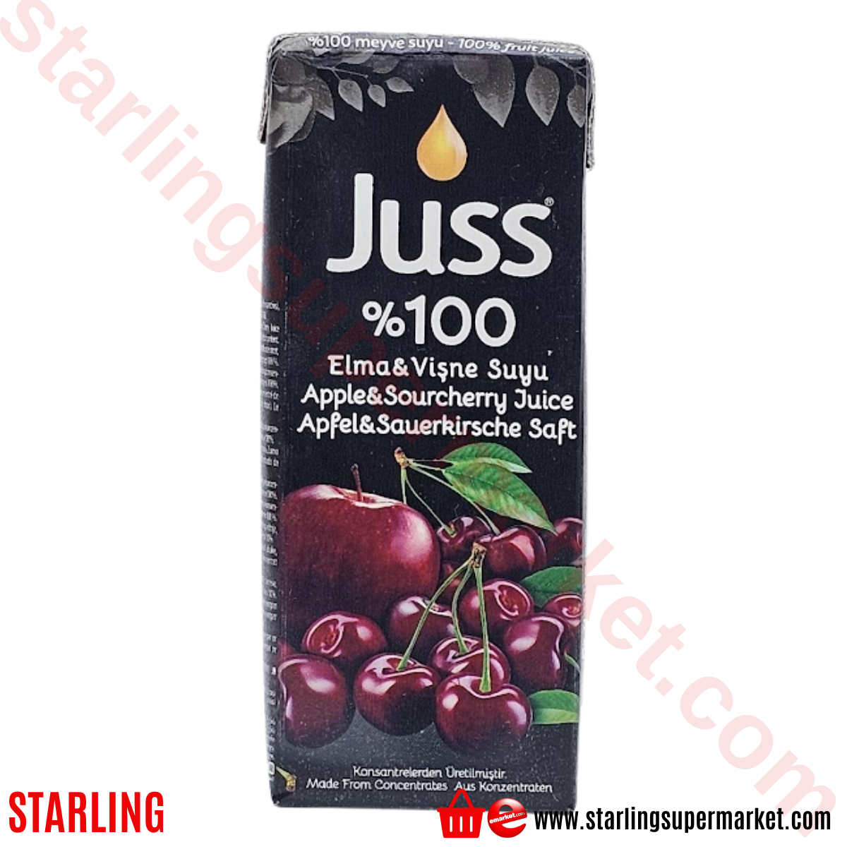 JUSS MEYVE SUYU %100 VISNE-ELMA 200 ML