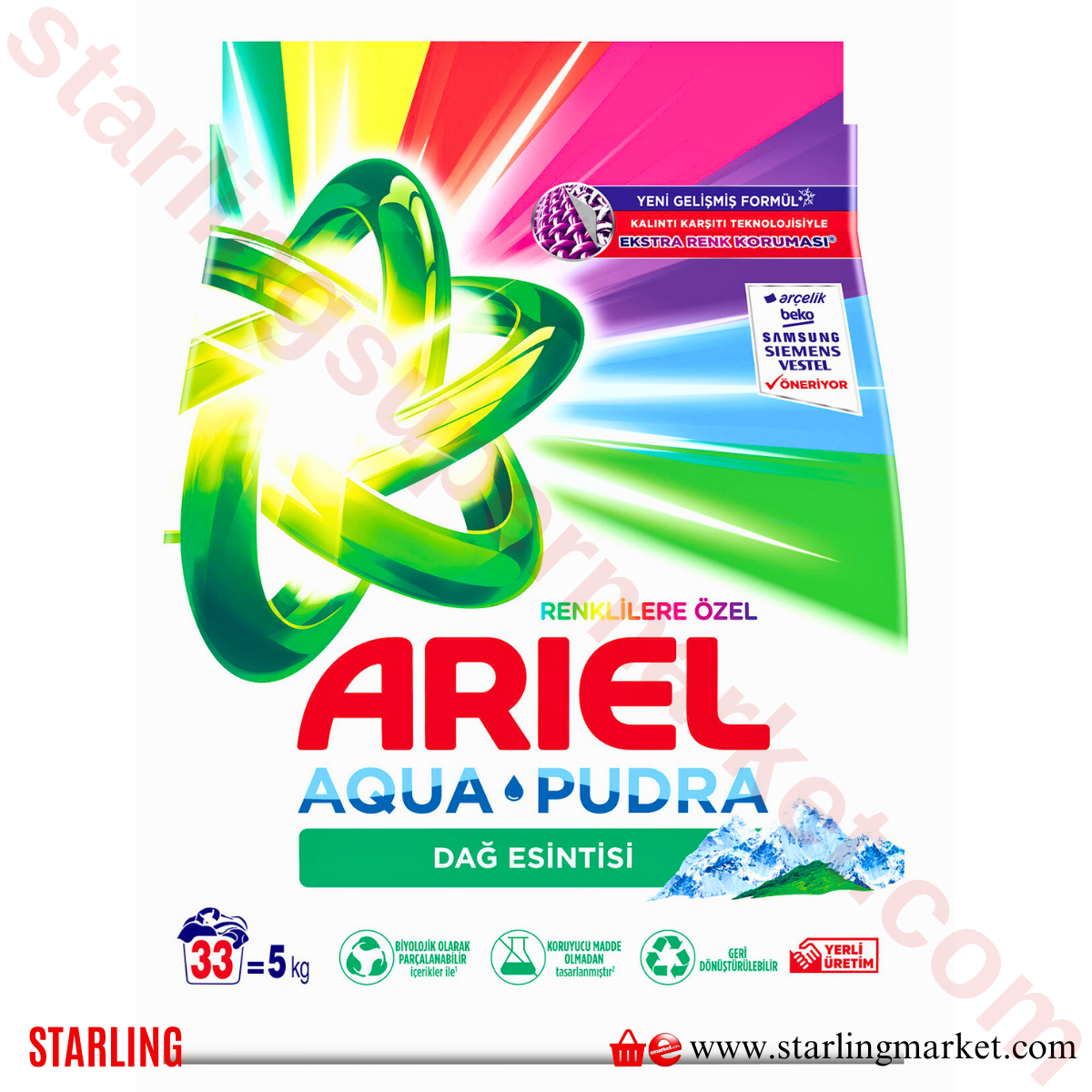 ARIEL TOZ DETERJAN DAG ESIN RENKLI OZEL 5 KG