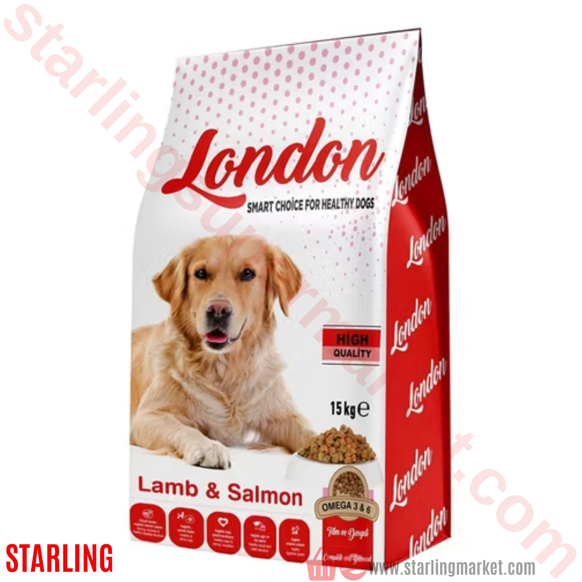 LONDON KOPEK MAMASI KURU LAMB&SOLMON 15 KG