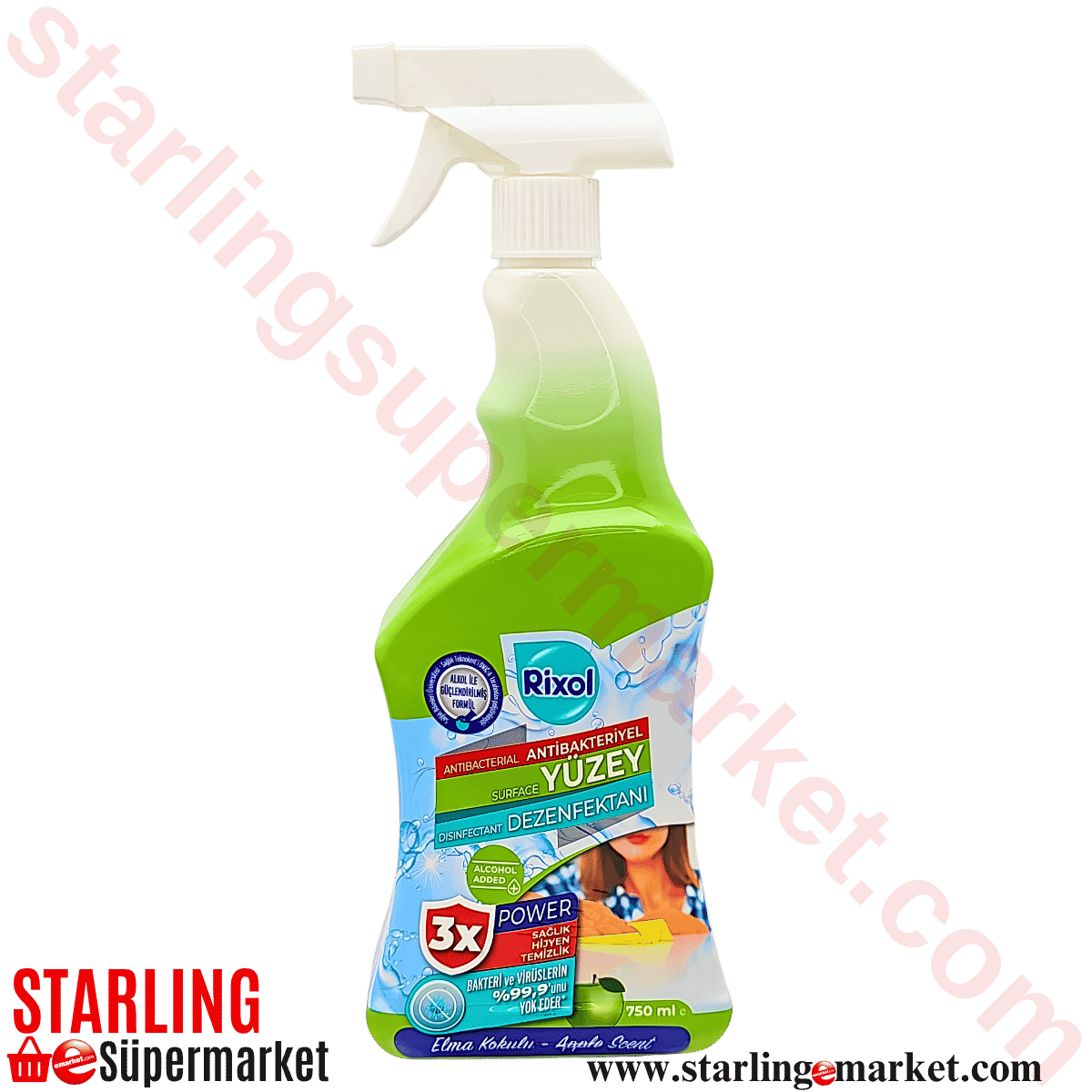 RIXOL YUZEY DEZENFEKTANI ELMA KOKULU 750 ML